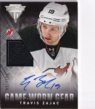 2013-14 Panini Titanium Game Worn Gear Autographs #GATZ Travis Zajac 91/100