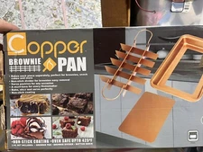 TV Direct Copper Non-Stick 3-Piece Oven Safe Brownie Pan NIB