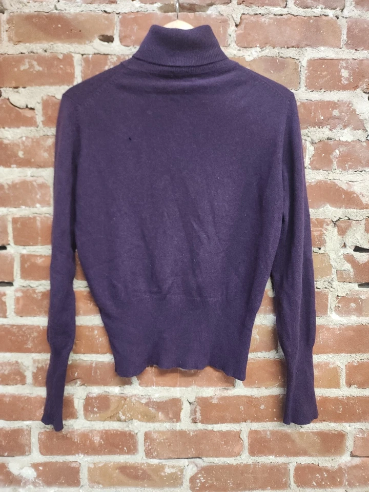 Club Monaco 女式紫色羊绒毛衣 L 码高领 — 第 2/4 张图片
