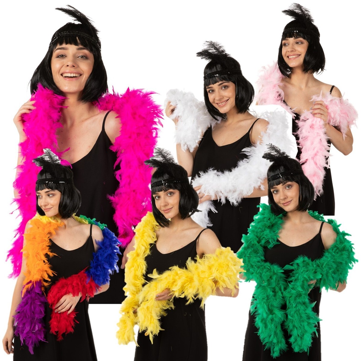 Womens Feather Boa Rainbow Costume Accessories Female Halloween Womens Feather Boa Rainbow Costume Accessories Female Halloween