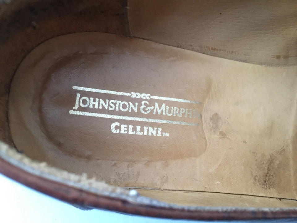 Mocasines Johnston and Murphy Cellini Slip ons estampado cocodrilo 10 M marrón centavo Italia Foto 3 de 4