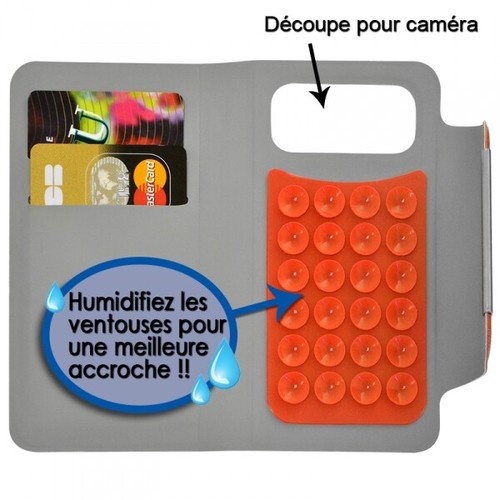 Housse Etui à Rabat Universel L Couleur Orange pour officiel Smartphone SFR Startrail 6