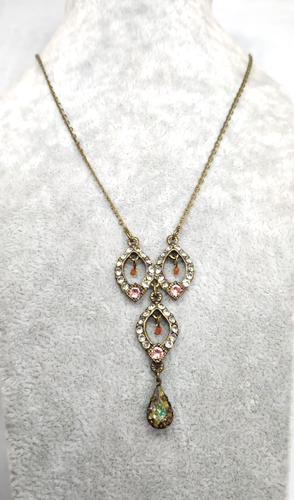 Delicate Necklace With Pendant Colorful Crystal By Michal Negrin. - Picture 9 of 12