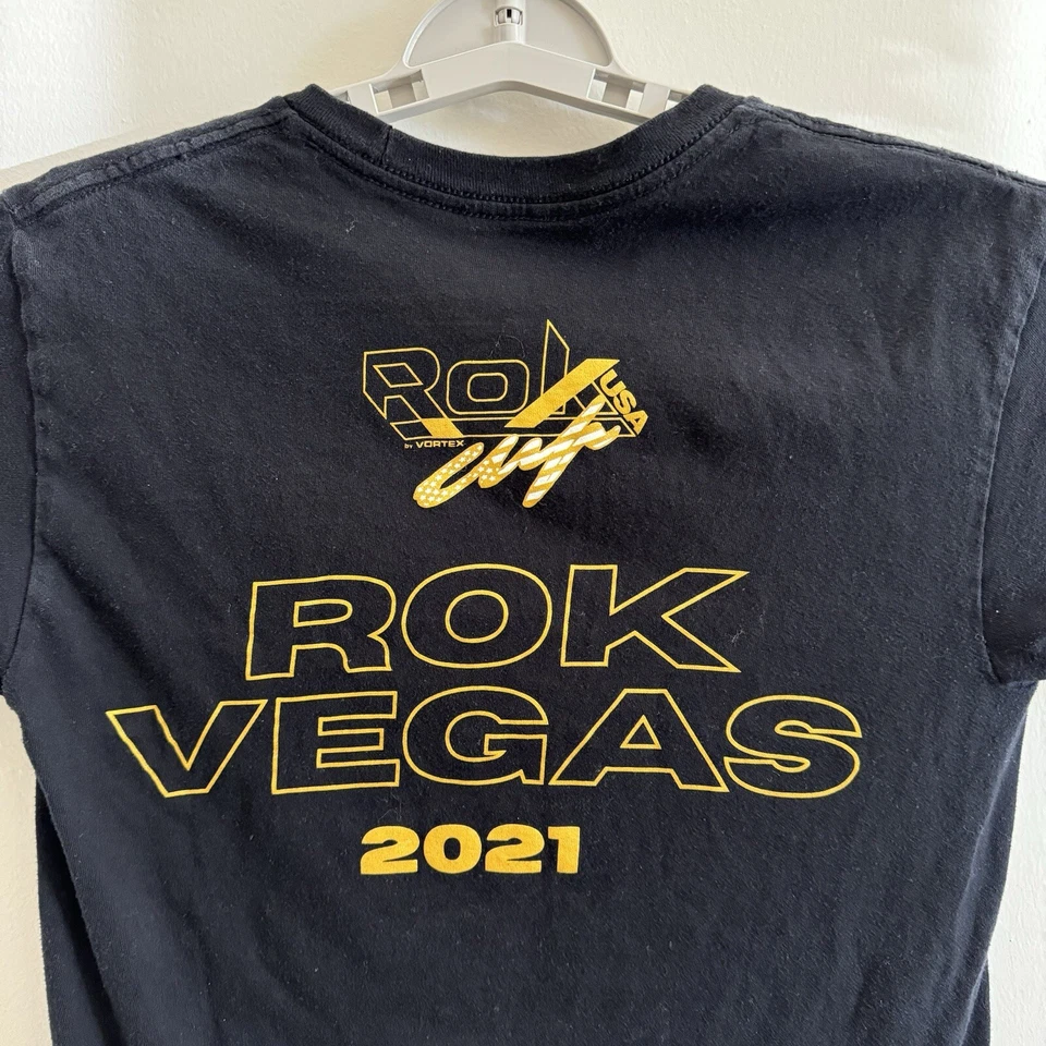 Camiseta ROK Vegas 2021 Pequeña Negra Karting Las Vegas Souvenir Gráfico Camiseta Foto 4 de 4