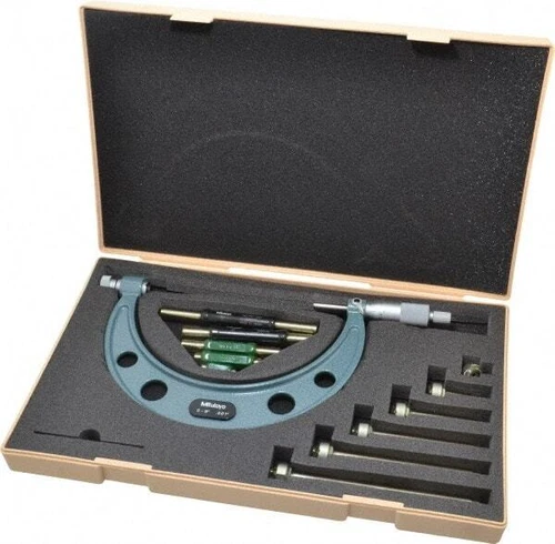 Mitutoyo 6 Anvil, Mechanical, 0 to 6" Range, Interchangeable Anvil Micrometer...
