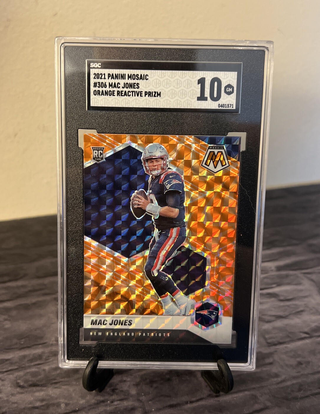 2021 Panini Mosaic #306 Mac Jones Reactive Orange Rookie SGC Graded 10