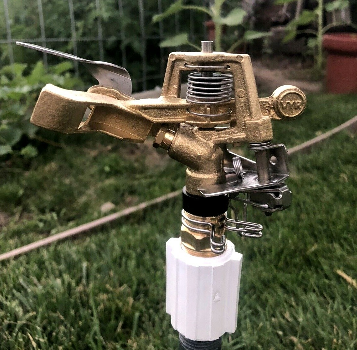 VYRSA #50S Brass Impact Sprinkler - 1/2" Adjustable, Powerful Rotation For Gardens