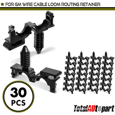 30Pcs Wire Cable Loom Routing Retainer Clip for GM 6.35mm ID & 9.525mm OD Nylon