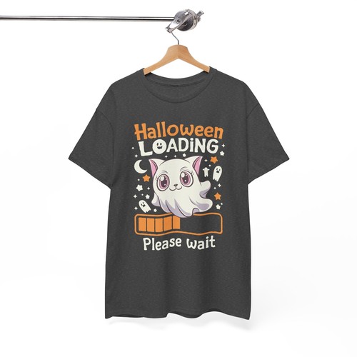 Ghost Cat Funny T-shirt - Novelty Holiday Humorous Halloween Loading Graphic Tee - Bild 27 von 43