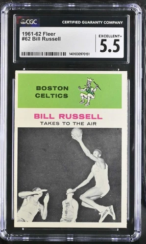 1961-62 FLEER #62 BILL RUSSELL 5.5 EX+ CELTICS 71