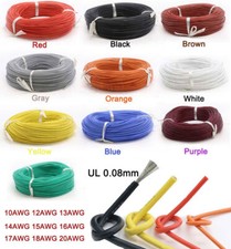 Ultra-Thin 0.08mm Flexible Silicone Cable, 10-20 AWG, High-Temp Resistant Wire