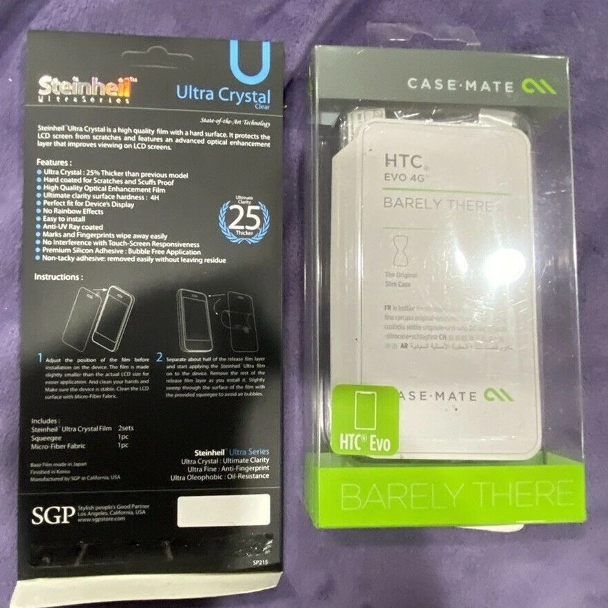 Case Mate Barely There Capa Preta para HTC EVO com 2 Protetores de Tela Steinheil - Imagem 2 de 4