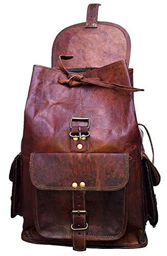 21 Zoll brauner Lederrucksack Vintage Rucksack Laptoptasche wasserdicht lässig - Bild 2 von 5
