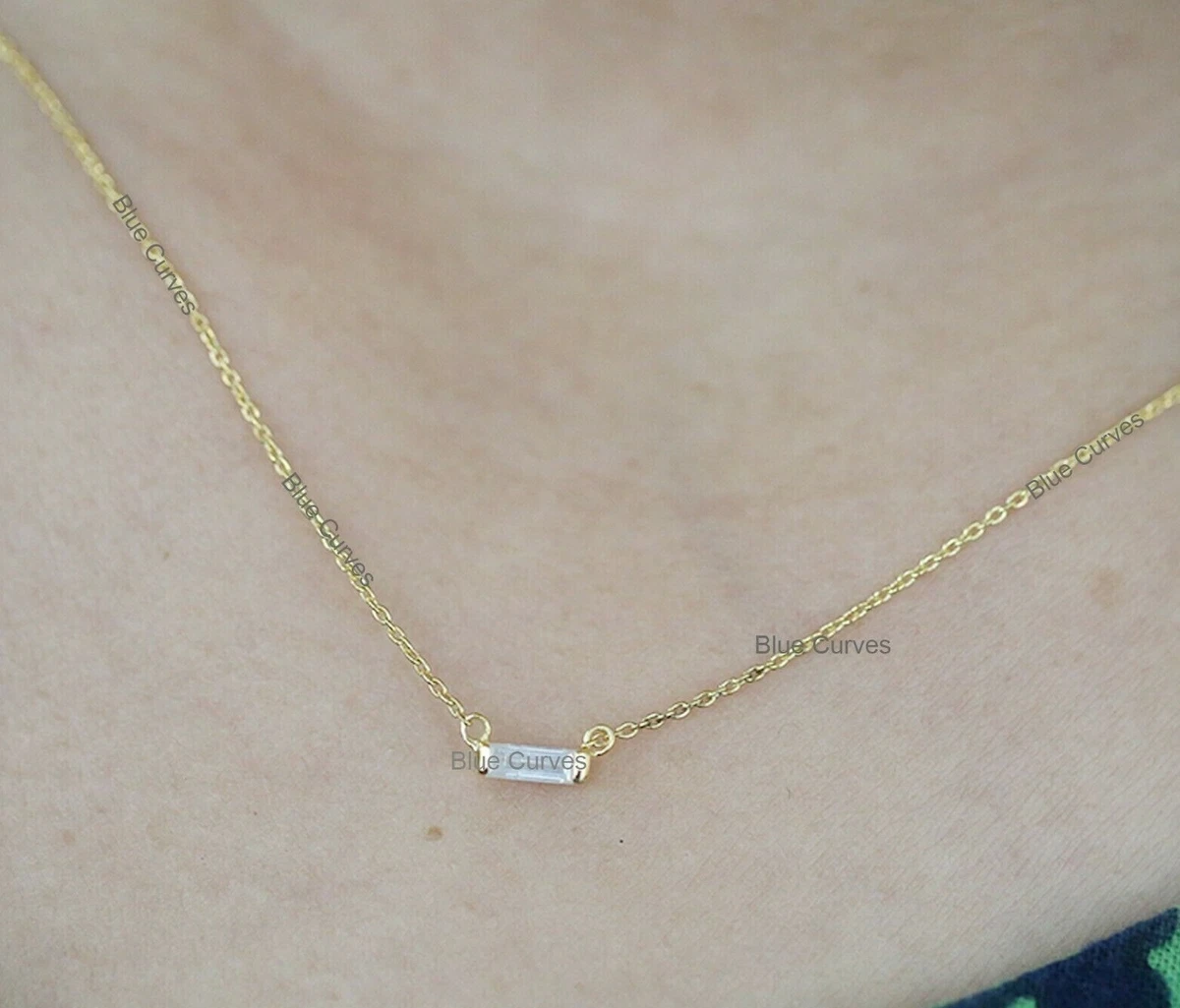 Tiny solitaire shop diamond necklace
