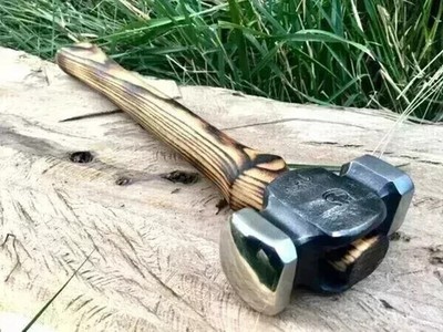 Hand Forge 3lbs Blacksmith's Hammer With Designing Wooden Handle Best Finishing