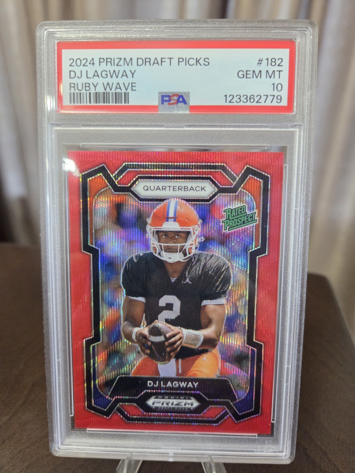 2024 Prizm Draft Picks DJ Lagway Ruby Wave PSA 10 Florida Rated Prospect