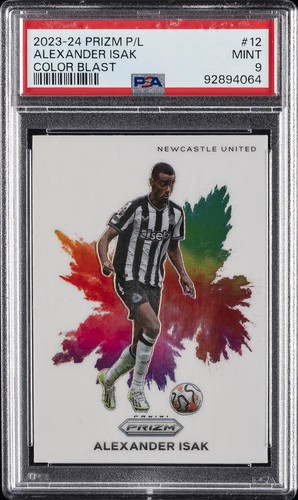 Alexander Isak #12 2023 Panini Prizm Premier League Color Blast card