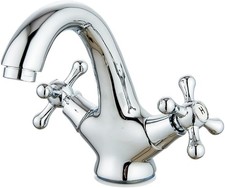 Basin Mixer Tap,  Dual Cross Lever Bathroom Sink Mixer Tap, Victorian Basin Sink