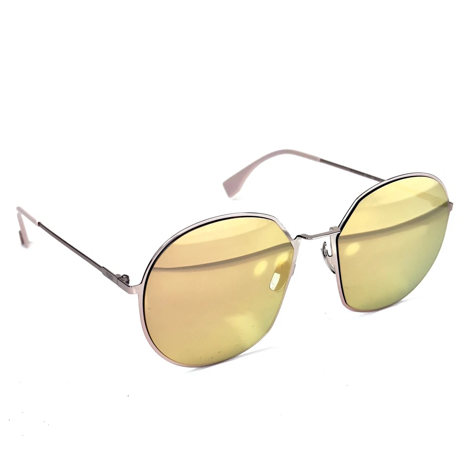 Gafas de sol redondas de metal planas espejadas rosa dorado FENDI 0313 EYELINE FFM0313S Foto 4 de 4