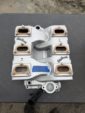 Edelbrock X1 6x2 Cross Ram Intake Manifold 6-2 Bbl Carbs Small Block Chevy Sbc Edelbrock X1 6x2 Cross Ram Intake Manifold 6-2 Bbl Carbs Small Block Chevy Sbc