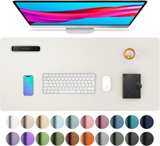 Leather Desk Pad Protector, Mouse Pad, Office Desk Mat, Non-Slip PU Leather Desk