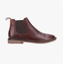 Image of Hush Puppies Shaun Mens Leather Pull-On Memory Foam Casual Chelsea Boots