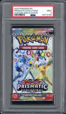 2025 Pokemon Prismatic Evolutions Leafeon & Glaceon PSA 9 Foil Booster Pack MINT