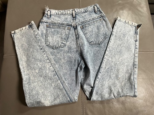 VINTAGE SASSON DONNA DENIM LAVAGGIO ACIDO VITA ALTA GAMBA AFFUSOLATA TAGLIA 13/14 BUONO - Foto 21 di 21