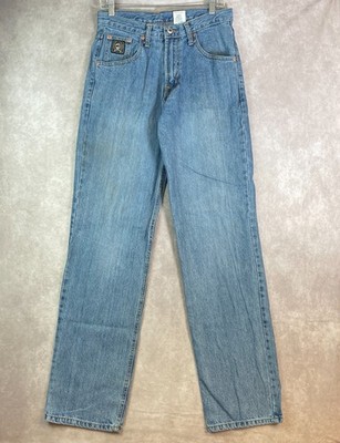 Cinch Black Label Jeans Mens 30x34 Blue Denim Light Wash Straight Western Cowboy