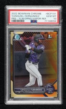 2022 Bowman Chrome Yellow & Orange Vapor Refractor 15/75 Yanquiel Fernandez 19fs