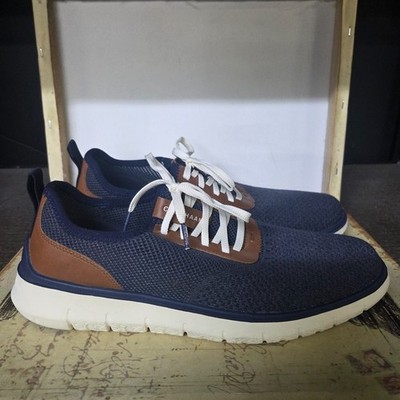 Size 10.5 Cole Haan Mens Generation Zerogrand Stitchlite Shoes Blue-British Tan