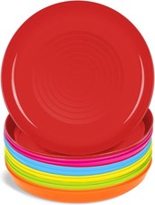 Kids Plates Set of 12 Toddler Plastic Dinner Plates BPA FREE Microwave Safe