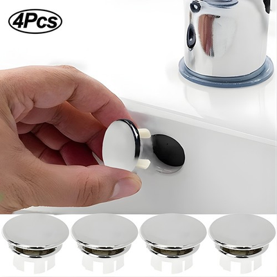 #ad 4Pcs Bathroom Basin Sink Overflow Ring Chrome Hole Cover Cap InsertsRound. $3.69