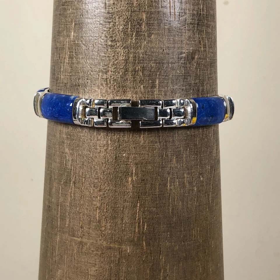 Aria женщин моды лазурит серебряный браслет овальный кварц аналоговый 20 мм часы 7» - Изображение 4 из 4