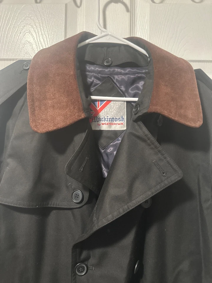 Gabardina Abrigo Mackintosh Weatherfair Forro Extraíble Negro, 40 Corto Foto 2 de 4