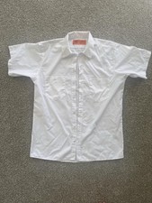 Dickies Shirt Mens Medium White Short Sleeve Twill Workwear Uniform Button-Up