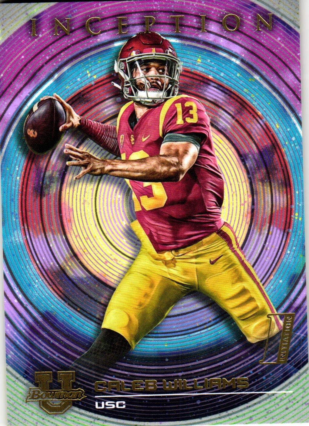 2022-23 Bowman University Inception Caleb Williams Initiation #45 Chicago Bears