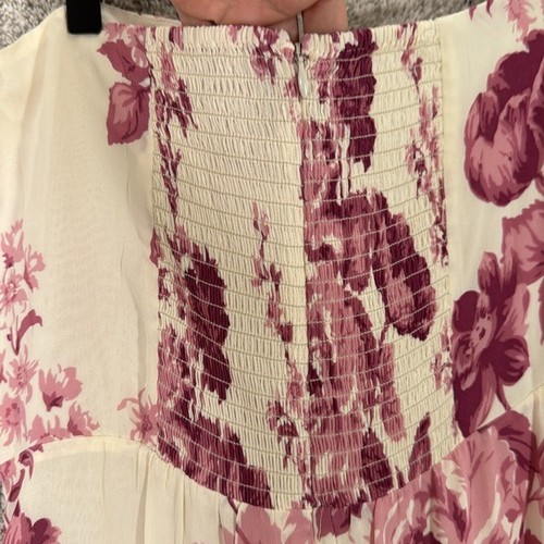 Reformation Arta Strapless Pink & Ivory Floral - Size 12 - Picture 5 of 9