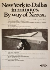 Xerox Paper Airplane Plane Picture Magazine Ad Original Vintage Wall Art
