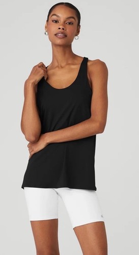 Alo Yoga Don’t Get It Twisted Tank Top Black Fitness Outdoor Casual Sz XS No Tag - Picture 6 of 8