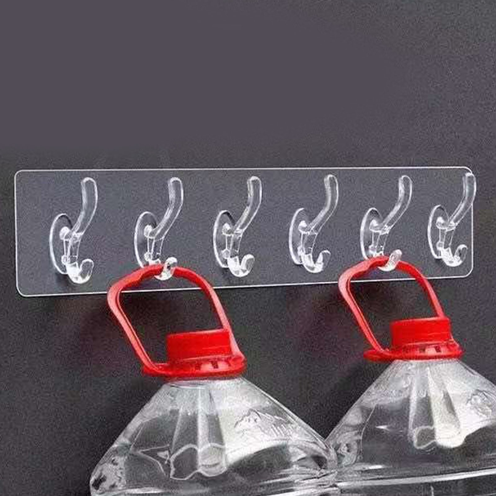 Long Strip Hook Wall Mount Punch Free Traceless Strong Adhesive Transparent BAJ