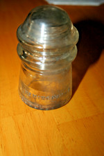 Hemingray No 9 Clear Glass Insulator Made in USA Antique 3.5" Tall x 2.25" Base