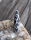 Black And Silver Enamel Ring Size 4 Vintage Russian Silver 84