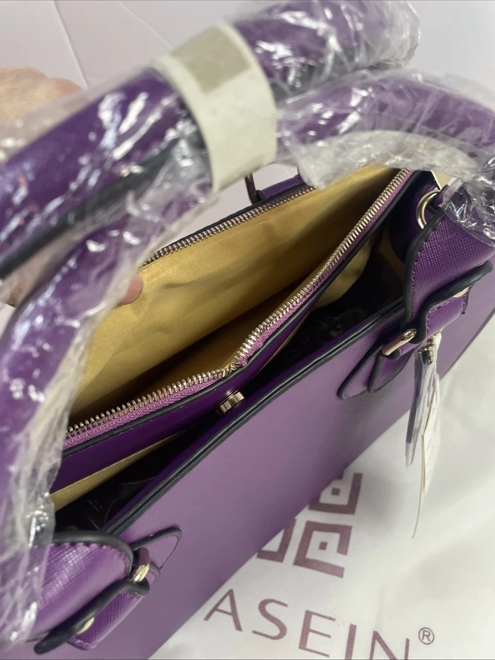 Dasein 女式经典紫色公文包手提包办公室挎包钱包单肩包 — 第 4/4 张图片