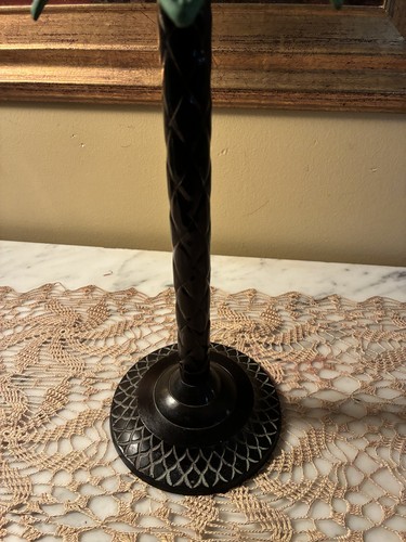 Vintage Metall tropische Palme Kegel Kerzenhalter 12 1/2" hoch - Bild 3 von 6