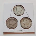 1925 Silver Mercury Dime set!  3 Coins  1925 P 1925 S 1925 D.    A187