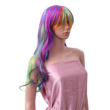 Women Styling Hair Wig Curly Hair Fiber Gradient Color Wig for Cosplay