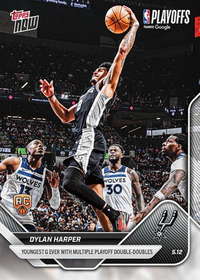 Dylan Harper - 2025-26 NBA Topps NOW - Card 309 PLAYOFFS D-D RC