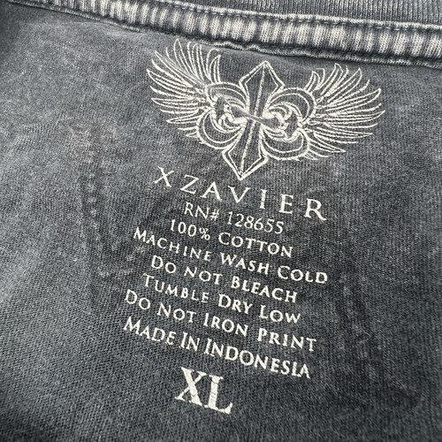 Xzavier Kurzarm T-Shirt grau Adler Y2K Grunge Streetwear Größe XL - Bild 4 von 6