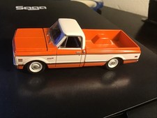 Greenlight County Roads Orange White 1972 Chevy C-10 Truck Rubber Tires Loose